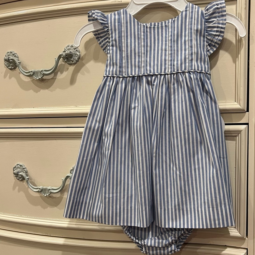 Edgehill Collection Flutter Sleeve Striped 2pc dress